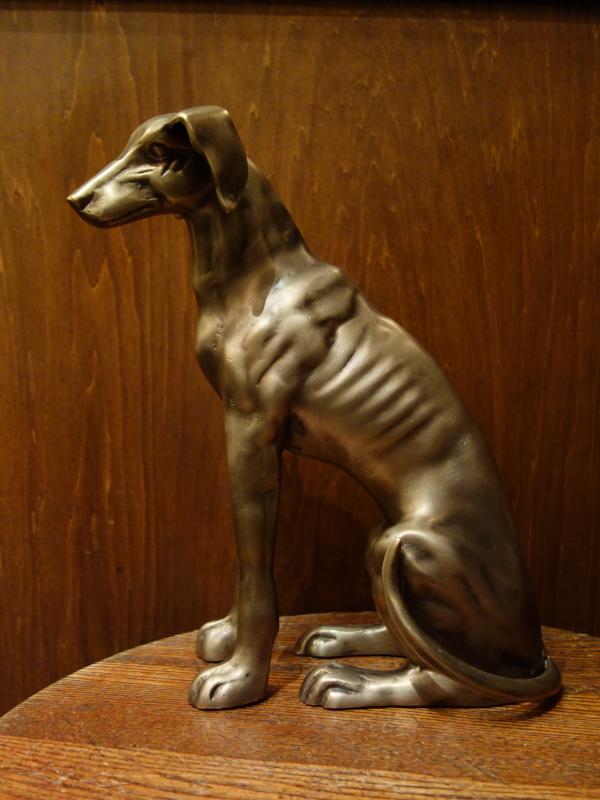 ビンテージ真鍮製犬置物 犬オブジェ 玄関オブジェ LCM 7378